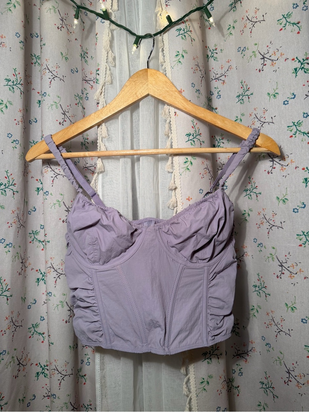 Lavender Cropped Bustier Tank Top